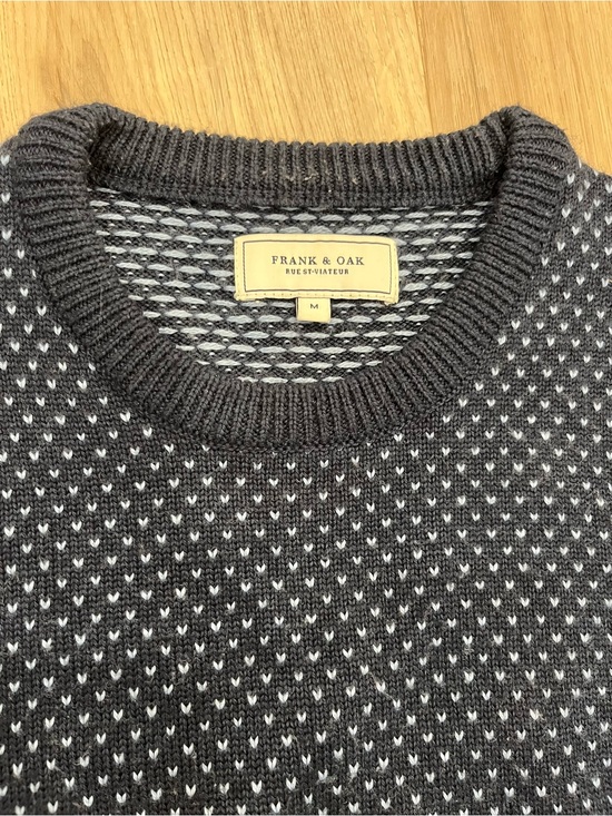 Frank & Oak Other - Frank & Oak Charcoal and White Knit Crewneck Sweater